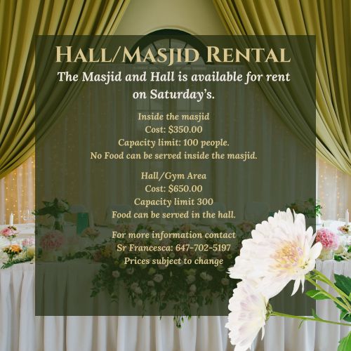 Hall/Masjid Rental